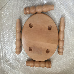 Sgabelli in legno naturale facile da montare piccoli sgabelli in legno massello senza schienale in legno massello per bambini staccabili a 4 zampe per sgabello per latte - Product Image 6