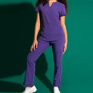 Latest Design Korea Unisex 100% Organic Cotton/Polyester Nurses Enfermera Uniforms