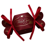 Boîte de faveur en forme de bonbon biodégradable Boîte d'emballage de bonbons au chocolat de luxe Bon Bon avec ruban