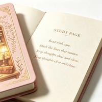 Carnet à couverture rigide avec illustration de bibliothèque, journal personnalisé, impression florale rose, agenda pour salle d'étude, cadeau pour lecteur