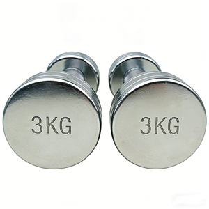 Mancuernas de Peso Fijo de Acero Cromado de 3 kg para Entrenamiento Físico en Casa - Product Image 3