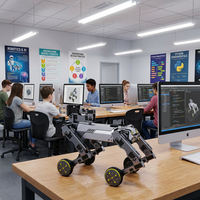 TEPKOBOT Robot Cuadrúpedo con Ruedas, 15DOF, Adaptación a Terrenos, Modo de Caminata y Rodamiento, Plataforma de Investigación de IA