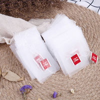 Sachets de thé thermoscellables avec ficelle 7x6cm en maille de nylon transparente de qualité alimentaire, filtre sachet personnalisable, sachets de thé vides