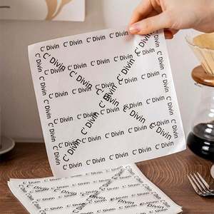 French Style Stall Greaseproof <b>Paper</b> Double-Sided PE Custom Logo Food Packaging for Cake Tiramisu <b>Burger</b> Sandwich Pizza Roll - Product Image 1