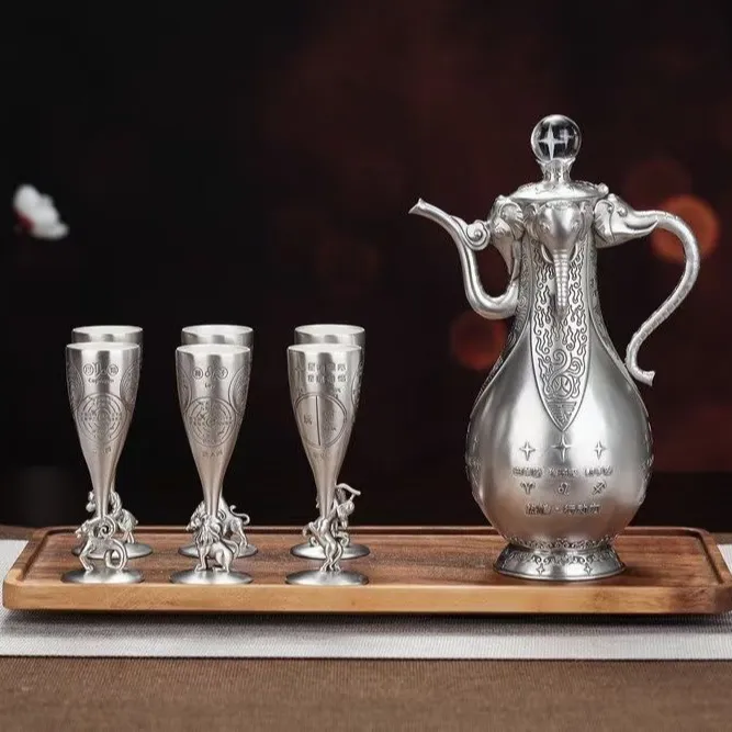 Teiera in argento da 200ML 10ML tazza da tè in argento design e personalizzazione set da tè in argento design e produzione lavorazione della muffa del set da tè