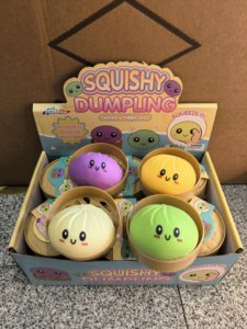 USA Warehouse Soft Colorful Dumpling Stress <b>Balls</b> Glitter Shimmer <b>Squeeze</b> Dough <b>Ball</b> Stress Relief Hand Toys with Food Steamer - Product Image 2