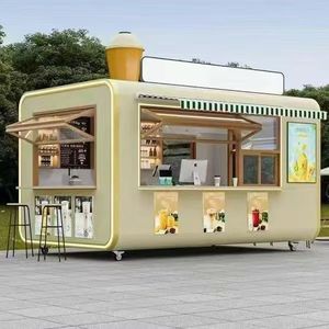 Kiosque alimentaire mobile 4,8 m en acier inoxydable, montage facile, extérieur, avec alimentation intégrée, design carré - Product Image 4