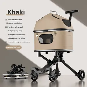 Vendita calda passeggino leggero per animali domestici da esterno a 4 ruote per cani di piccola taglia e gatti di grandi dimensioni sacchetto di plastica/gabbia in magazzino - Product Image 6