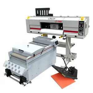 Profesional 7004E 60CM I3200 4 cabezal de impresión PET película pegatina camiseta textil DTF impresora con máquina agitadora de polvo