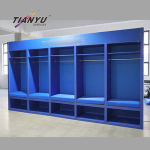 Blue Tradeshow Stan sepatu Display dinding solusi desain Stan rakitan mudah Expo Display stan pameran berdiri dengan kain - Product Image 3