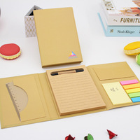 Cadeau promotionnel logo personnalisé bloc-notes en papier écologique bon marché avec stylo règle enveloppe poche