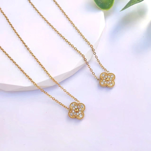 Conjunto de Joyería de Moda con Trébol de Circonitas, Acero Inoxidable Hipoalergénico, No se Deslustra y Resistente al Agua, Incluye Pulseras, Collares, Pendientes y Anillos - Product Image 4