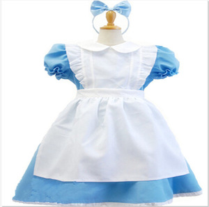 Set Costume da Angelo Alice Lito con Grembiule Bianco e Fascia per Bambine dai 2 ai 14 Anni - Product Image 1