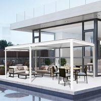 Système de pergola bioclimatique en aluminium avec toit à lames orientables automatiques, installation 40 % plus rapide pour le contrôle climatique des jardins, terrasses et balcons
