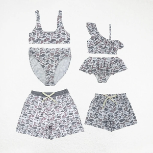 ชุดว่ายน้ำครอบครัวลายพรางสำหรับฤดูร้อน ชุดว่ายน้ำแม่ พ่อ ลูกสาว ลูกชาย ชุดว่ายน้ำแขนกุด ชุดบิกินี่ - Product Image 1