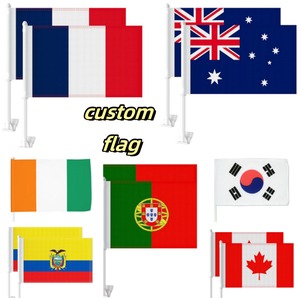 Custom Football Fans Wholesale Factory Low Price Print Hotsale Car Window Flag 30*45cm Bracket Car Flag for Car Windows - Product Image 5