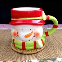 Tasse de Noël en céramique 3d personnalisée Père Noël Gnome Renne Ours polaire Pingouin Bonhomme de neige Elfe Renard Tasse Homme en pain d'épice