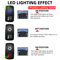 Interrupteur à bascule DPDT 6 broches 3 positions ON-OFF-ON 12V 20A pour bateau, camping-car, camion, climatiseur, chauffage
