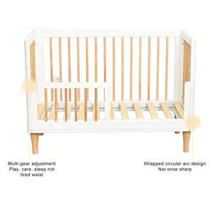 Juego de cuna para bebé, juego de habitación para bebé, juego de ropa de cama para cuna de niña, 3 en 1, cunas para bebés, cuna de madera maciza para bebé - Product Image 3