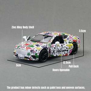 2025-08-RMZ 1:36 Keith Haring x <span class=keywords><strong>Maserati</strong></span> GT MC simulaciones coche juguete acústico-óptico Pullback para niños cumpleaños Metal - Product Image 6