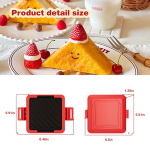 Máy làm bánh mì <span class=keywords><strong>sandwich</strong></span> dày, có thể dùng được trong lò vi sóng và máy rửa chén, tiết kiệm thời gian, làm bánh panini nhanh, khay nướng - Product Image 3