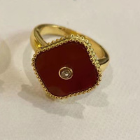 Bague Trèfle à Quatre Feuilles Personnalisée OEM de Haute Qualité, Ensemble de Bijoux Trèfle en Argent Sterling, Ensemble de Bijoux de Marque en Argent 925
