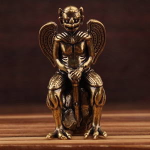 Goblin Demon King Figurine Brass <b>Desk</b> Decor <b>Rustic</b> Style Office Supply - Product Image 1