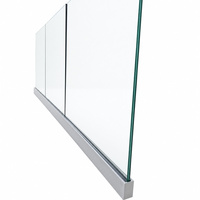 Système de balustrade en verre sans cadre HDSAFE en aluminium moderne avec profilé en U, pour verre de 12/16/20 mm, pour balcon, escalier, villa, hôtel