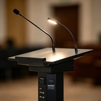 Support de micro col de cygne unique avec système audio Bluetooth USB-C intégré pour conférences, discours et podiums numériques