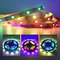 Bande LED RGB adressable SMD5050 DC12V 30 LED 30 Pixels/M 1 LED 1 Coupure Signal de reprise par point de rupture Continuité sans coupure Effets dynamiques