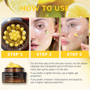 Crème hydratante pour le visage à la vitamine C, à la nicotinamide et à l'huile de jojoba, crème dorée anti-âge, anti-rides, anti-taches - Product Image 3