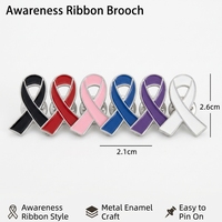 Broche en alliage plaqué rose-rouge avec ruban, insigne promotionnel pour les campagnes de sensibilisation au cancer du sein, symbole de soins mammaires, conception à attacher à la veste