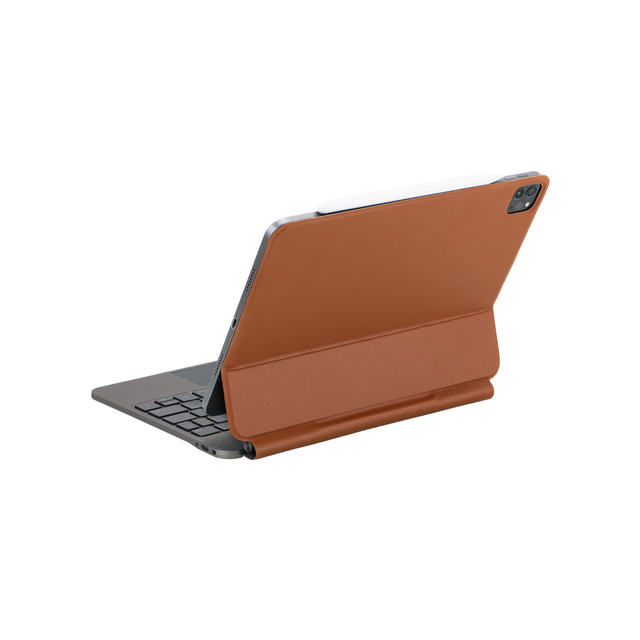 Neptux New Caramel Brown Magic USB-C Wireless Projection Keyboard for iPad Air 7/11-inch M2/M3 Pro 12.9-inch LED Backlit Ultra