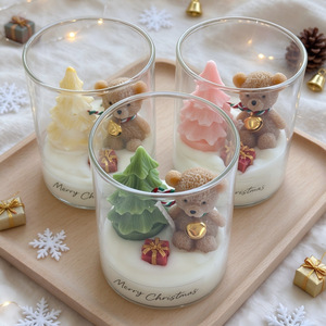 Vela Aromática con Adorno de Oso Adorable, Cera de Soya, Vela Creativa para Regalo de Navidad, Ambiente Navideño en Tendencia - Product Image 1