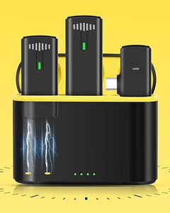 Mini micrófono de solapa portátil nuevo del fabricante, conector tipo C, reducción de ruido inalámbrica para transmisión en vivo, TikTok, YouTube - Product Image 3