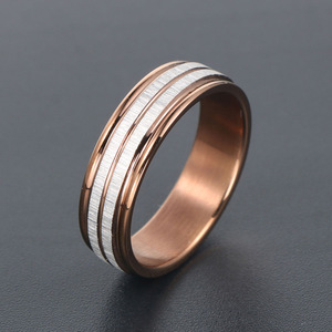 Unisex Coffee Colored <b>Titanium</b> Steel <b>Ring</b> SA1053 Geometric Design Gift Jewelry - Product Image 2