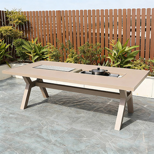 Wholesale Modern Casual Outdoor Barbecue Dining <strong>Table</strong> Sets with Aluminum Frames, Waterproof and High Temperature Resistant - Product Image 3