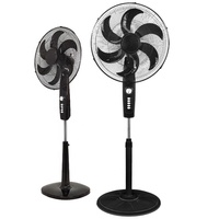 Ventilateur électrique intelligent de 16 pouces en plastique sur pied avec télécommande de 18 pouces et 6 pales de refroidissement pour la chambre à coucher et la maison