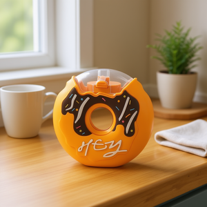 Botella Myrva Donut de 350 ml, Botella de Agua de Plástico con Tapa Abatible, Diseño de Dibujos Animados, Unisex, para Camping - Product Image 2