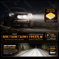 Feux de route LED 160W ronds de 7 pouces pour tout-terrain 4x4, projecteur avec DRL dynamique blanc ambre