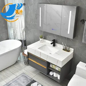 APG016-80批发便宜现代防水实木浴室储物免费站立浴室柜