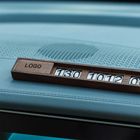 Plaque de numéro de téléphone en bois naturel pour tableau de bord de voiture, panneau de stationnement temporaire, affichage de numéro de téléphone à aimant puissant
