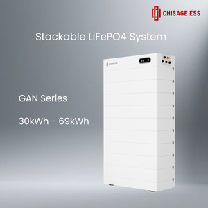 Système de stockage d'énergie haute tension Chisage ESS, batterie LiFePO4 empilable 30 kWh 69 kWh, système de stockage d'énergie solaire monté au sol, série GAN - Product Image 1