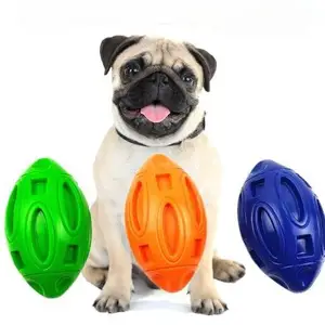 Pet Dog toy Football rubber wear cross-border toy Audible football bite resistant Squeaky dog Nibble Bite ball chewers