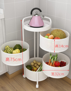 <span class=keywords><strong>Estante</strong></span> de almacenamiento cilíndrico para el hogar, <span class=keywords><strong>estante</strong></span> giratorio <span class=keywords><strong>circular</strong></span> de 3, 4 y 5 capas para frutas y verduras, multicapa - Product Image 6
