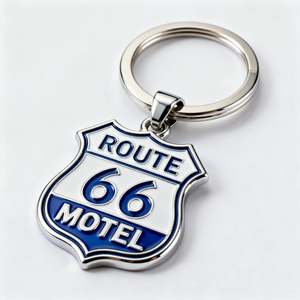 Porte-clés en métal vintage style motel, émail dur, pour la promotion des hôtels de charme et la vente de souvenirs en gros - Product Image 2
