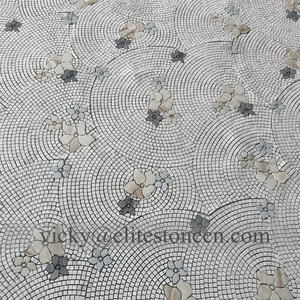 Großhandelspreis Wasserstrahl Schwarz-Weiß Marmor-Mosaik Boden für Schlafzimmer - Product Image 4