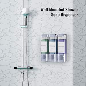 <b>Shampoo</b> <b>and</b> <b>Conditioner</b> Dispenser Chamber Wall Mounted Shower Soap Dispenser No Drill <b>Shampoo</b> Pump Dispenser for Shower Bathroom - Product Image 4
