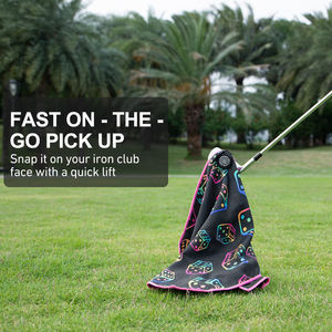 Serviettes de golf en microfibre gaufrée personnalisées en usine, serviette de golf magnétique à tissage gaufré avec crochet - Product Image 4