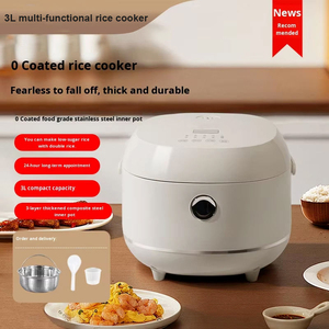 Cuiseur à riz intelligent multifonctionnel 3L en acier inoxydable 316 et plastique, avec revêtement intérieur sans revêtement pour cuisson à faible teneur en sucre, usage domestique - Product Image 3